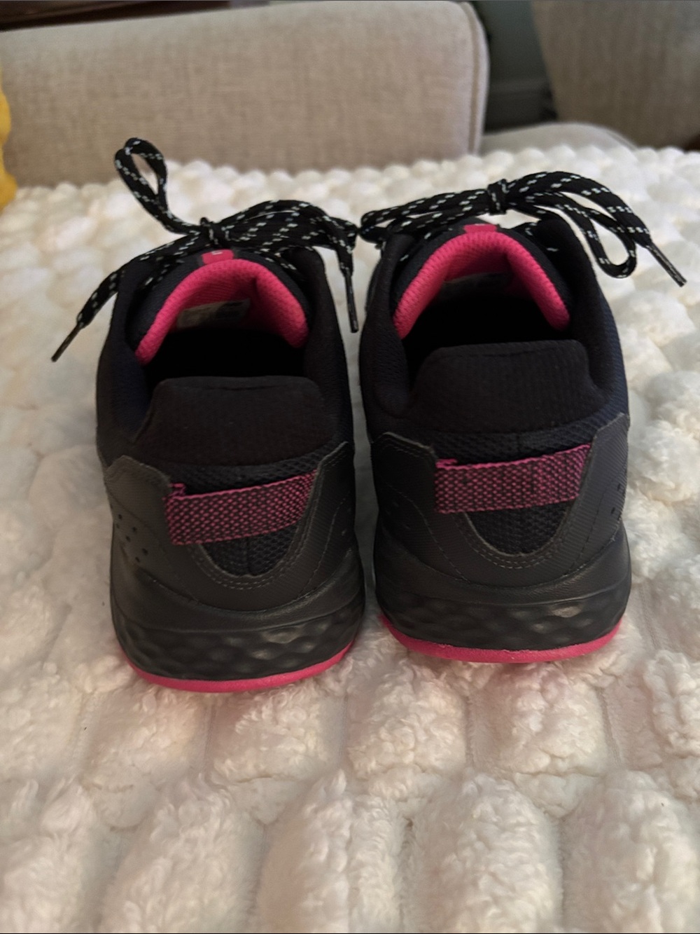 New Balance Black Sneakers with Pink & Light Blue Accents - Picture 4 of 7